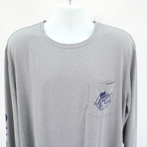 Salt Life U-Vapor SLX Gray Long Sleeve T-Shirt 2XL Crew Neck‎ Front Pocket